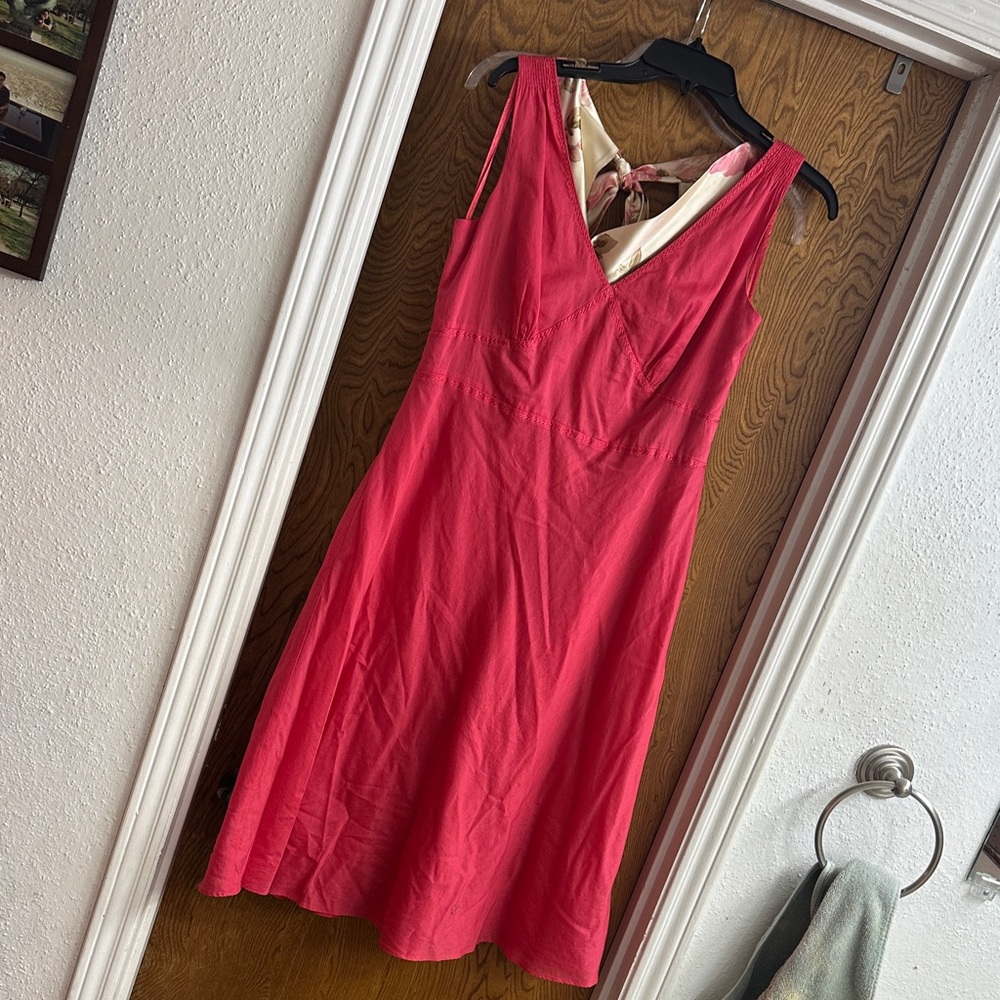Ann Taylor Vibrant Pink Sleeveless Dress